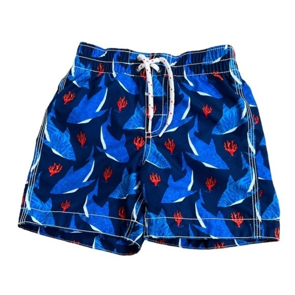 GAP Boy’s Sharks Coral Brief‎ Lining Swim Trunks Sz. 2T